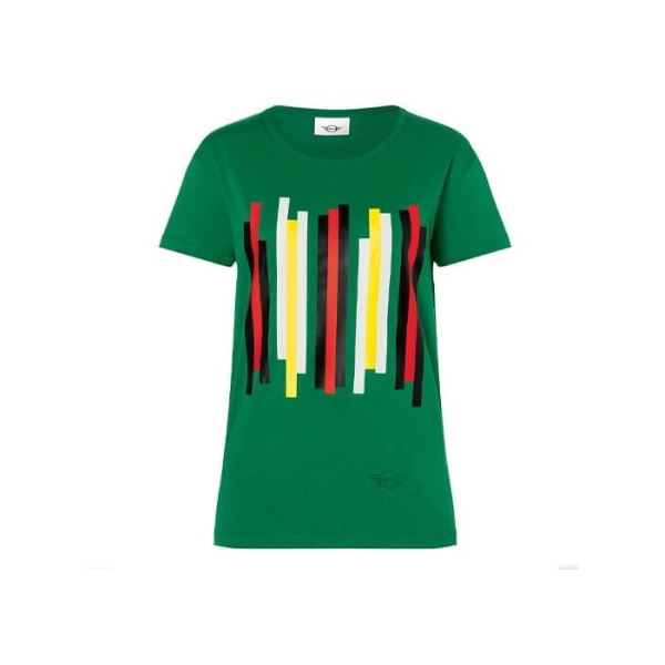 MINI T-SHIRT WOMEN VERDE RAYAS VERTICALES